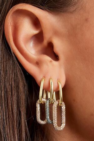 Boucles d'oreilles en cuivre avec zircons - Petit Vert Cuivré h5 Image3